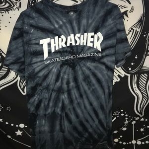 thrasher blue tie dye top